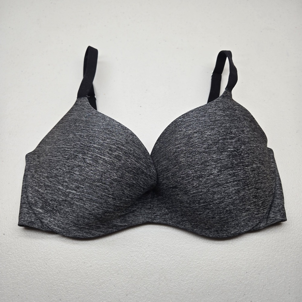 PINK Victoria's Secret Women Bra 34DD Gray Heather Exterior Pink Interior Marl